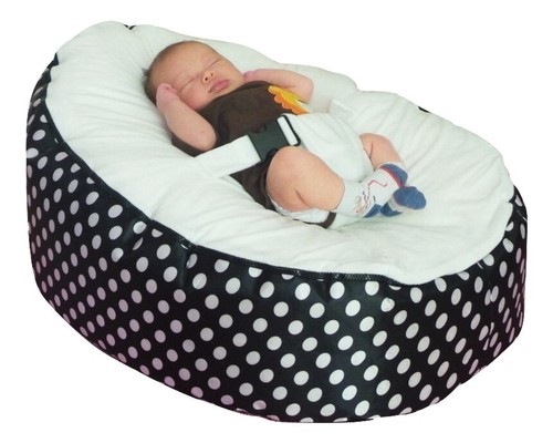 Black white polka dot baby - white,