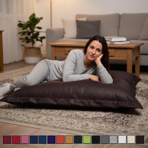 Faux leather beanbag lounger - faux,